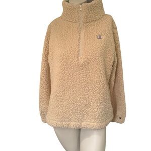 Champion Cozy Sherpa Quarter Zip Pullover – Cream w/ Lavender Lining